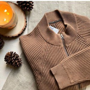 Mocha Heavy Knit Grandpa Cardigan
